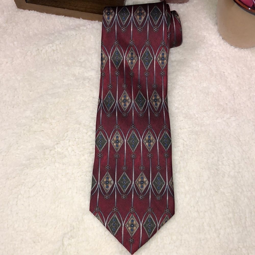 Stafford Stunning Burgundy Silk Tie